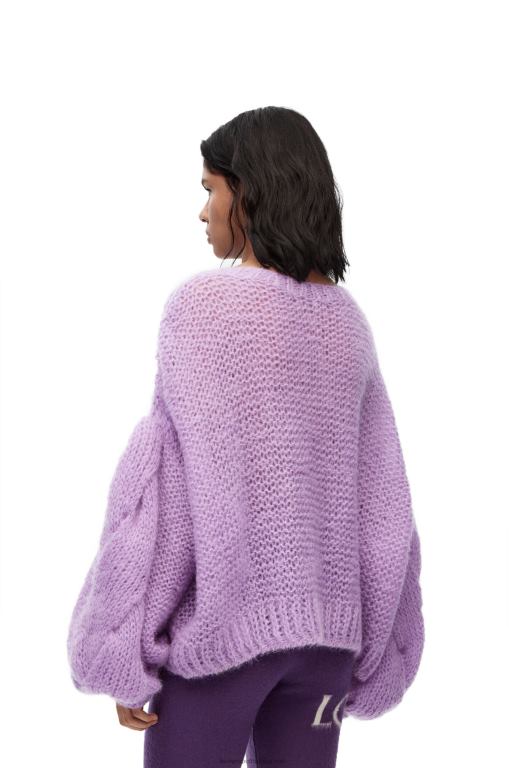 Loewe Women Anagram sweater in mohair 206XF1019 Parma Violet