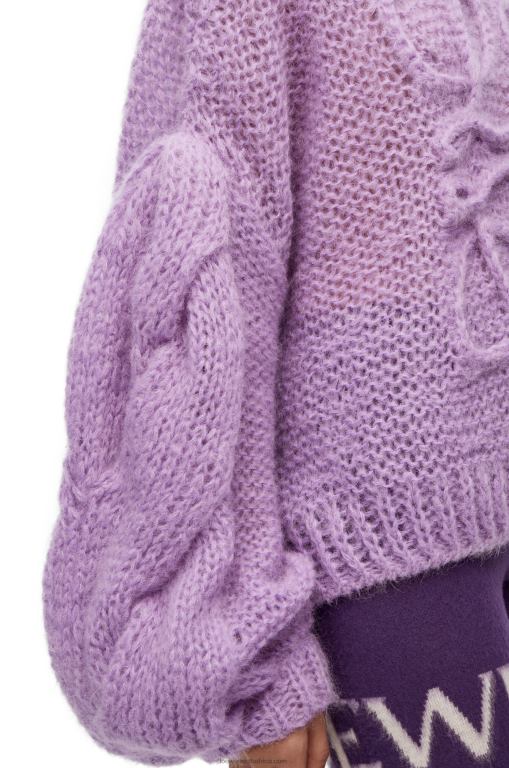 Loewe Women Anagram sweater in mohair 206XF1019 Parma Violet