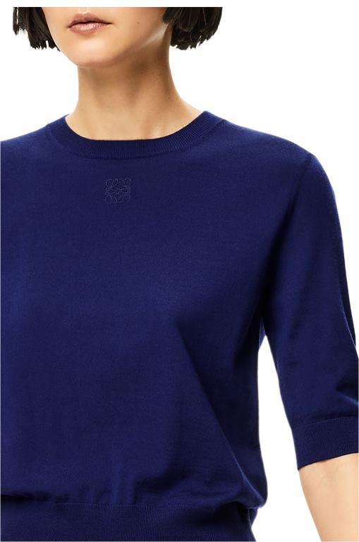 Loewe Women Anagram sweater in wool 206XF1012 Navy Blue