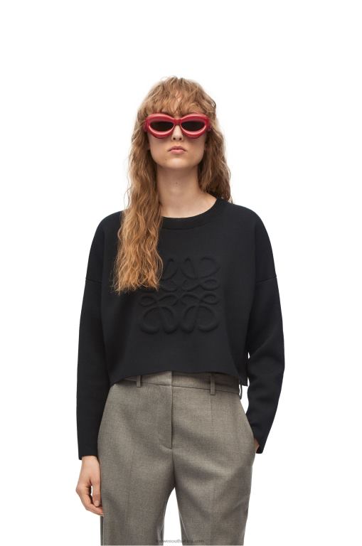 Loewe Women Anagram sweater in wool 206XF1021 Black