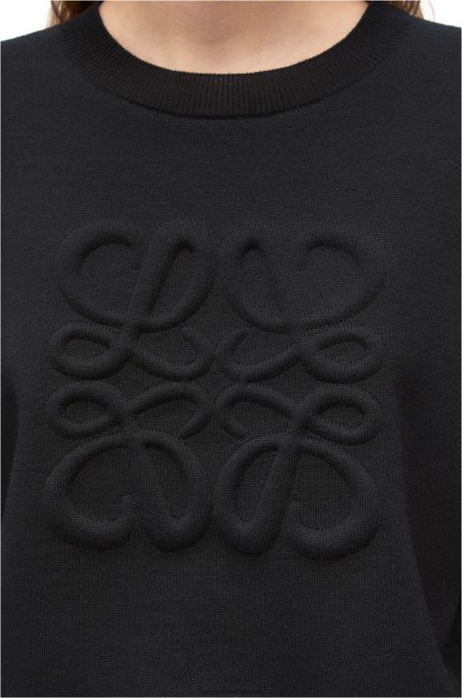 Loewe Women Anagram sweater in wool 206XF1021 Black