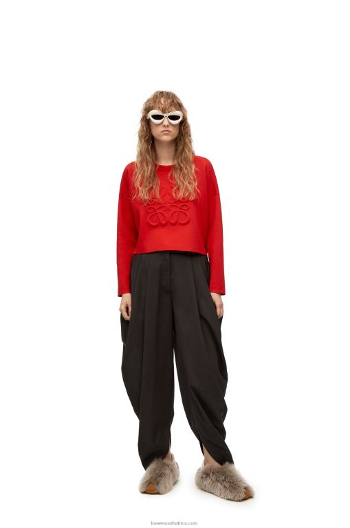 Loewe Women Anagram sweater in wool 206XF1022 Red