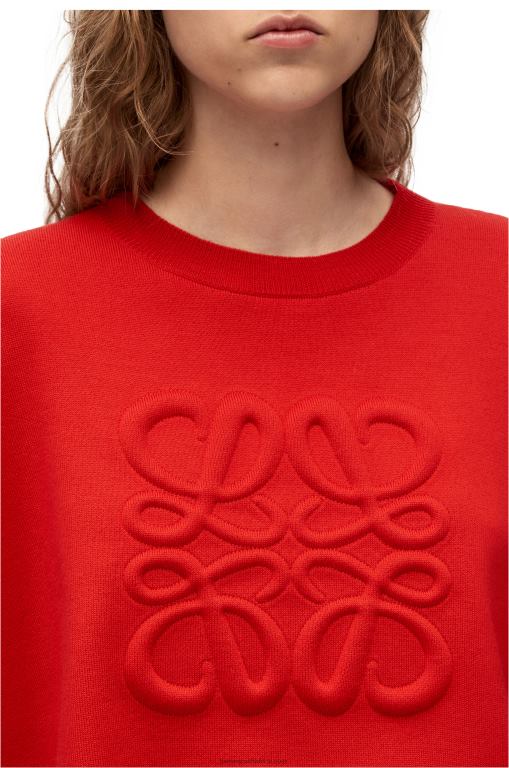 Loewe Women Anagram sweater in wool 206XF1022 Red