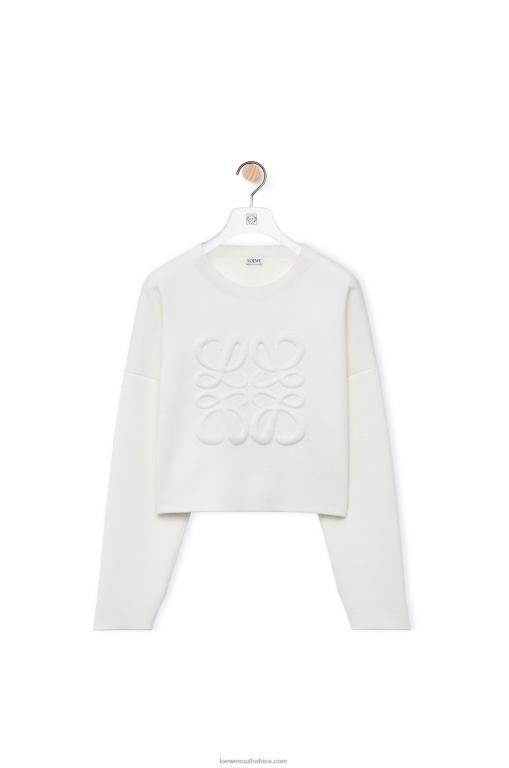 Loewe Women Anagram sweater in wool 206XF777 White