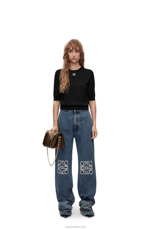 Loewe Women Anagram sweater in wool 206XF970 Black