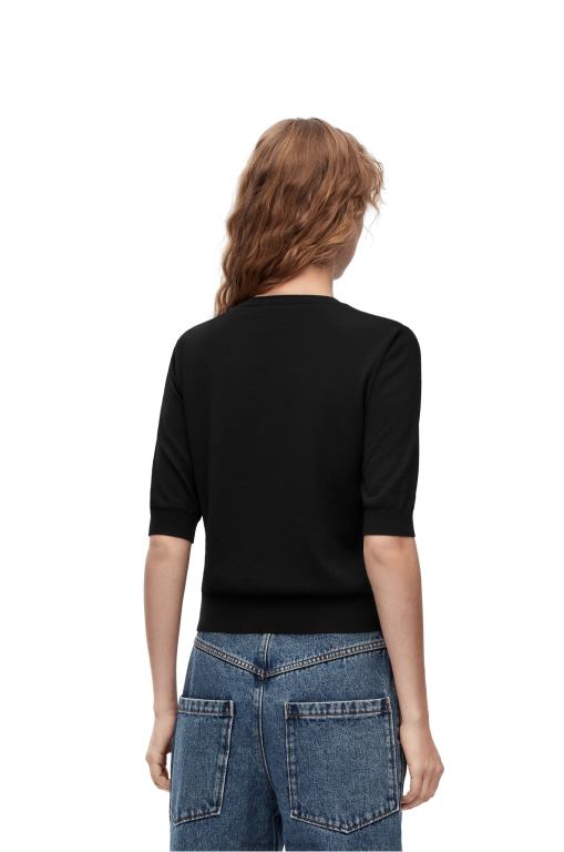 Loewe Women Anagram sweater in wool 206XF970 Black