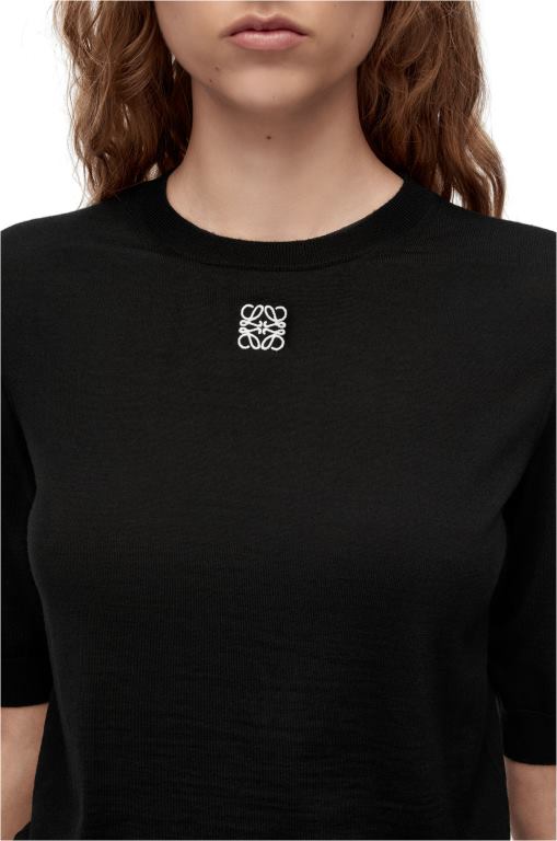 Loewe Women Anagram sweater in wool 206XF970 Black