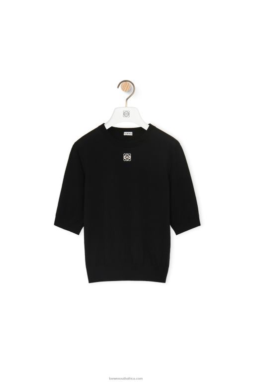 Loewe Women Anagram sweater in wool 206XF970 Black