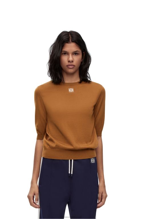 Loewe Women Anagram sweater in wool 206XF971 Brown