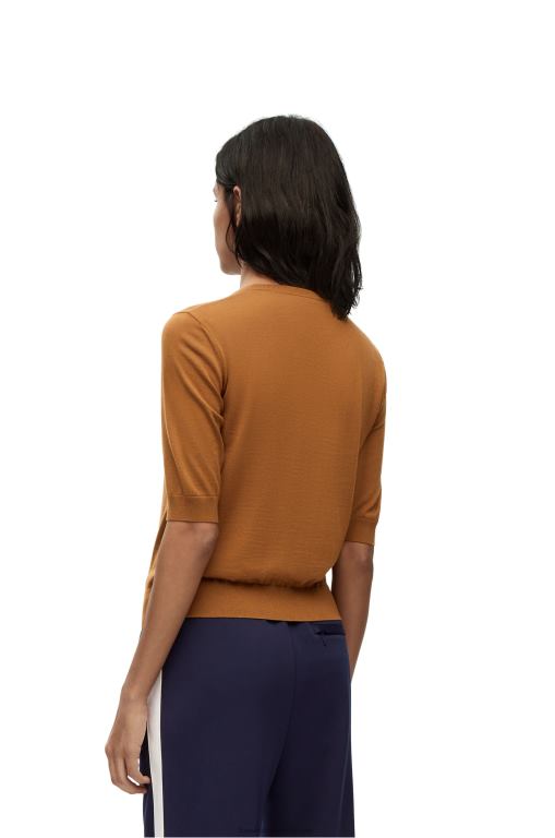 Loewe Women Anagram sweater in wool 206XF971 Brown