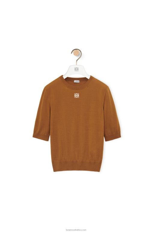 Loewe Women Anagram sweater in wool 206XF971 Brown