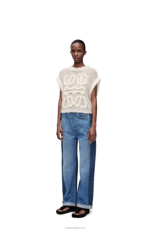 Loewe Women Anagram vest in mohair 206XF774 Soft White