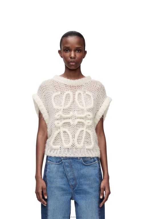 Loewe Women Anagram vest in mohair 206XF774 Soft White