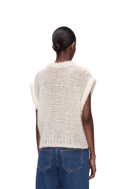 Loewe Women Anagram vest in mohair 206XF774 Soft White