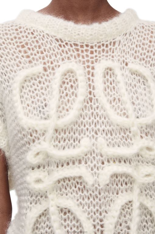Loewe Women Anagram vest in mohair 206XF774 Soft White