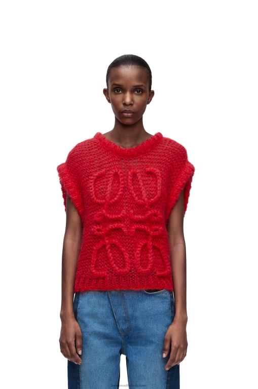 Loewe Women Anagram vest in mohair 206XF775 Red