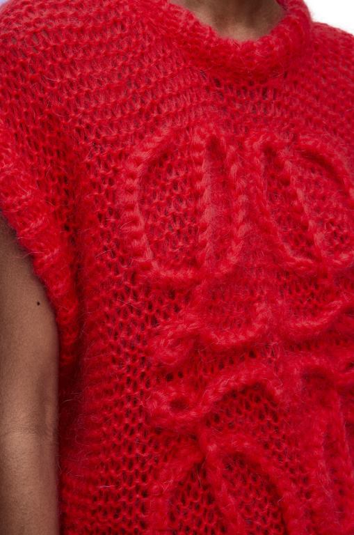 Loewe Women Anagram vest in mohair 206XF775 Red