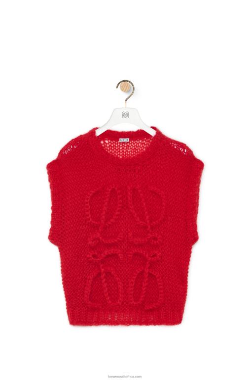 Loewe Women Anagram vest in mohair 206XF775 Red