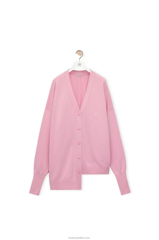 Loewe Women Asymmetric cardigan in cashmere 206XF974 Pink