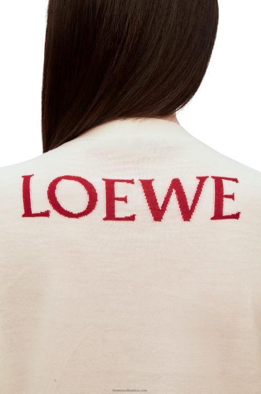 Loewe Women Calcifer cardigan in wool 206XF1024 Ecru