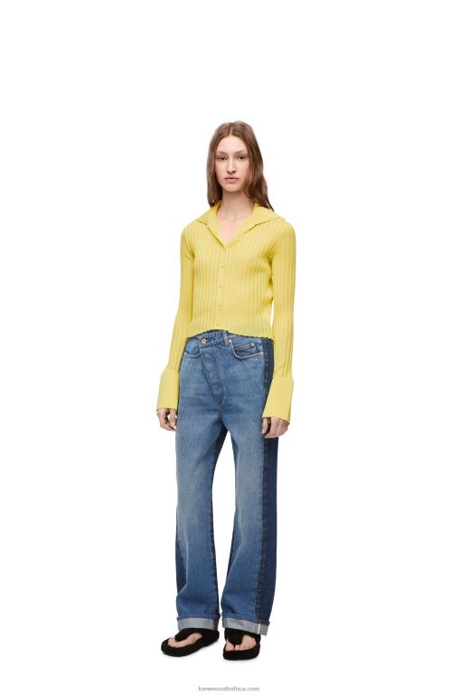 Loewe Women Cardigan in viscose 206XF849 Acid Yellow