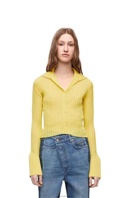 Loewe Women Cardigan in viscose 206XF849 Acid Yellow