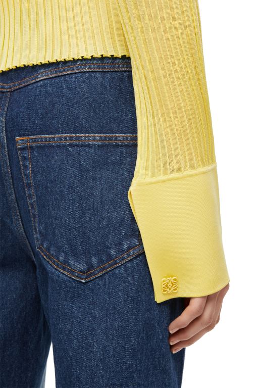 Loewe Women Cardigan in viscose 206XF849 Acid Yellow