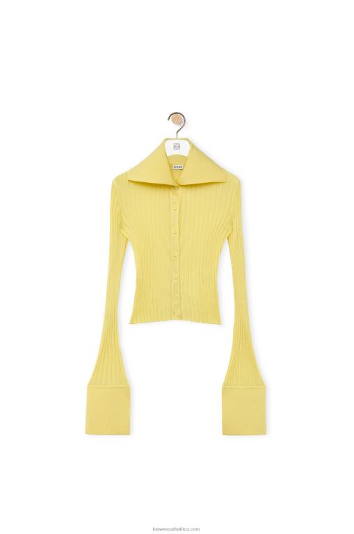 Loewe Women Cardigan in viscose 206XF849 Acid Yellow
