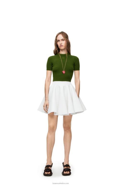 Loewe Women Cropped sweater in cashmere 206XF958 Forest Green