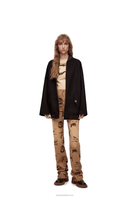 Loewe Women Deer cropped sweater in wool 206XF999 Ecru