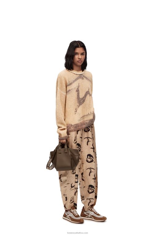 Loewe Women Deer sweater in mohair and wool blend 206XF998 Ecru