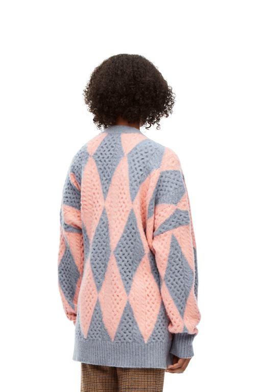 Loewe Women Diamonds cardigan in wool 206XF1028 Lys/Salmon