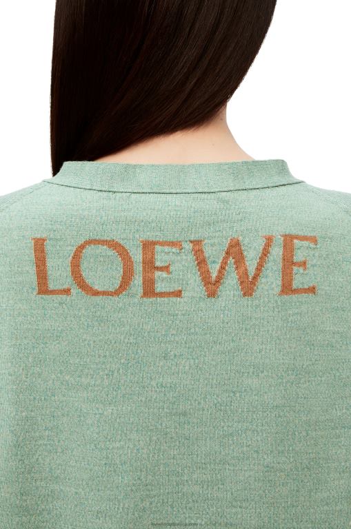 Loewe Women Heen cardigan in wool 206XF1027 Aniseed Green