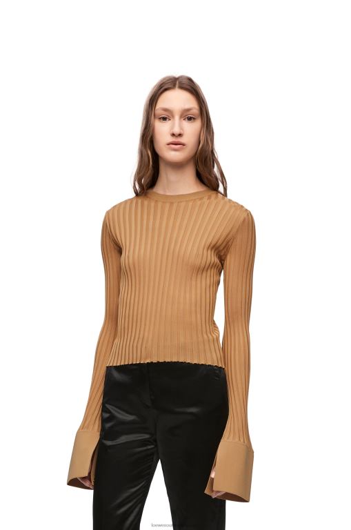 Loewe Women Long sleeve top in viscose 206XF847 Beige