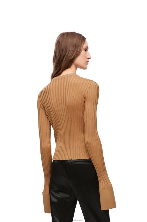 Loewe Women Long sleeve top in viscose 206XF847 Beige