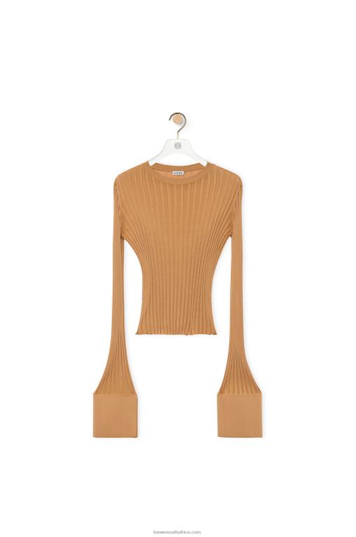 Loewe Women Long sleeve top in viscose 206XF847 Beige