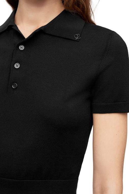 Loewe Women Polo sweater in silk 206XF956 Black