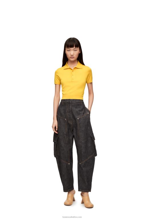 Loewe Women Polo sweater in silk 206XF961 Yellow