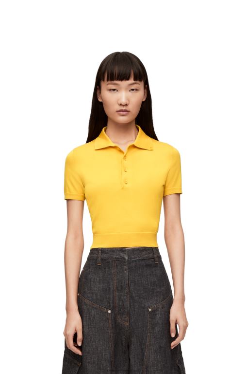 Loewe Women Polo sweater in silk 206XF961 Yellow