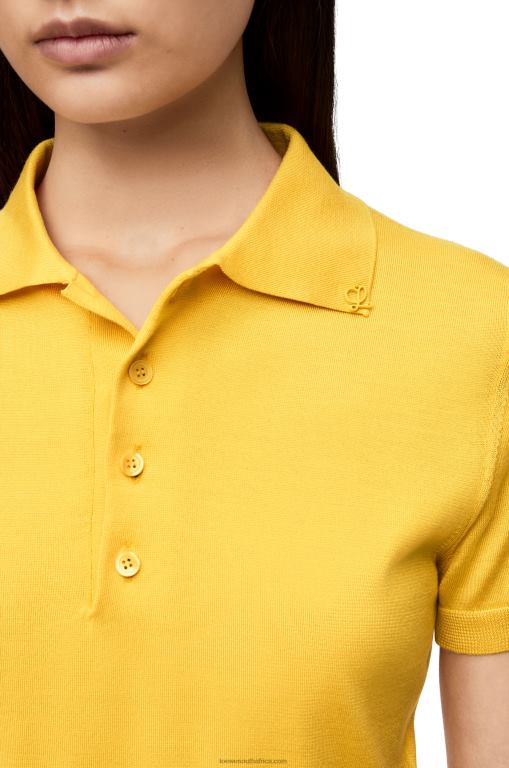 Loewe Women Polo sweater in silk 206XF961 Yellow