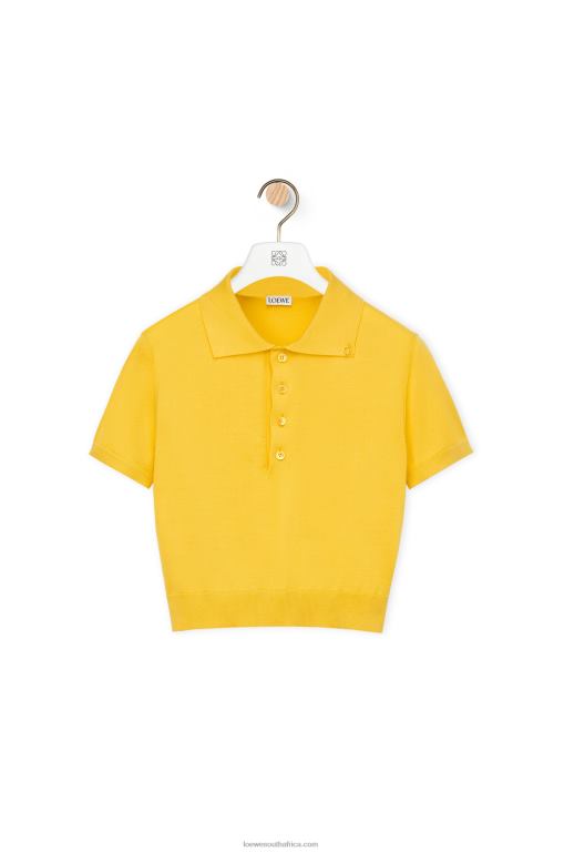 Loewe Women Polo sweater in silk 206XF961 Yellow