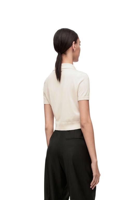 Loewe Women Polo sweater in silk 206XF963 White