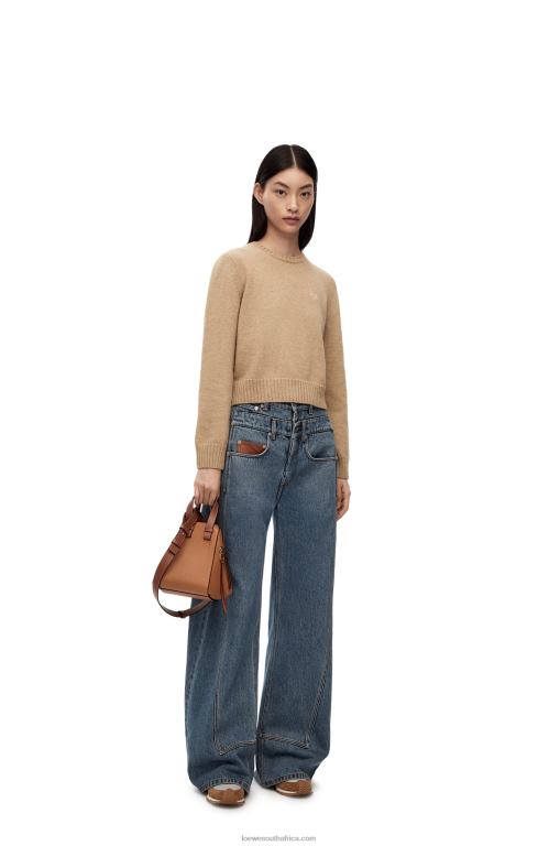 Loewe Women Sweater in wool 206XF980 Camel