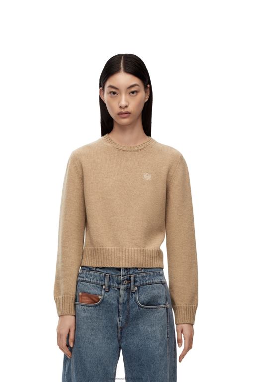 Loewe Women Sweater in wool 206XF980 Camel