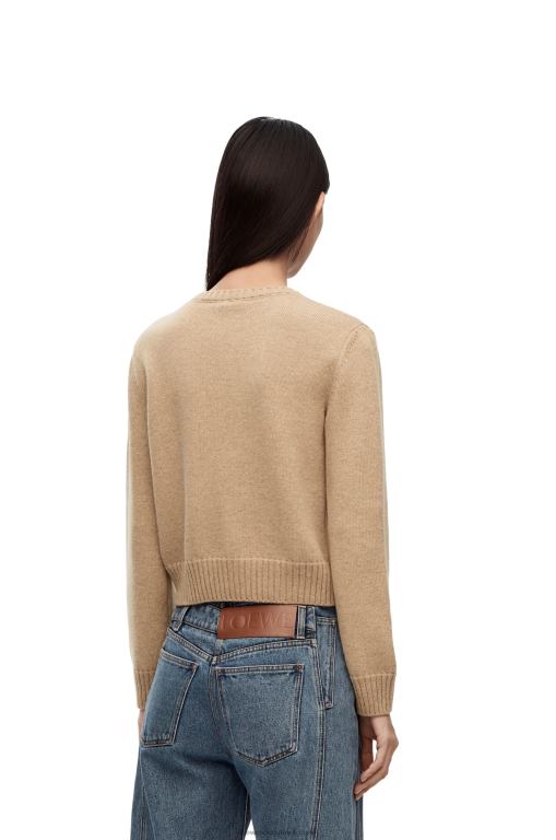 Loewe Women Sweater in wool 206XF980 Camel