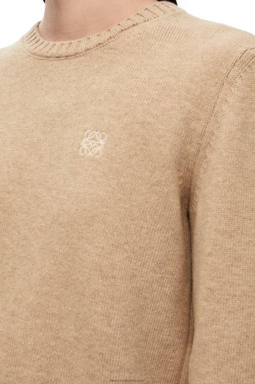 Loewe Women Sweater in wool 206XF980 Camel
