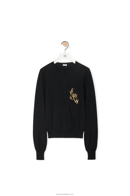 Loewe Women charm sweater in wool 206XF959 Black