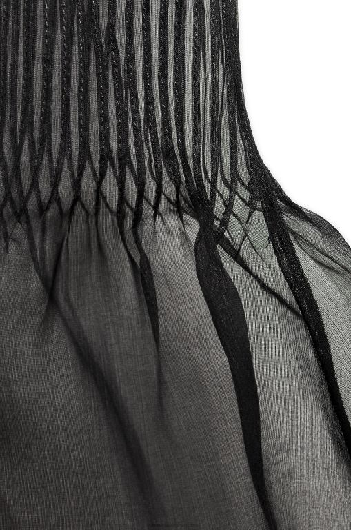 Loewe Women Pintuck top in silk organza 206XF885 Black