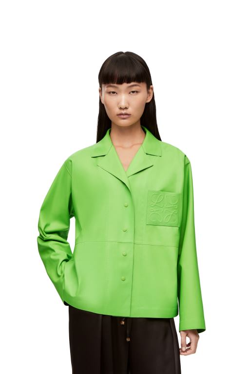 Loewe Women Anagram pyjama blouse in nappa 206XF884 Fluo Green