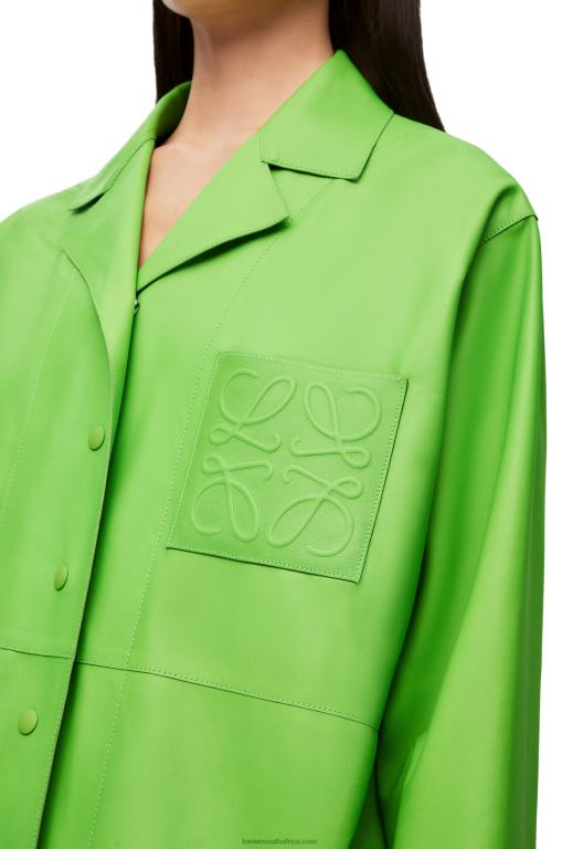 Loewe Women Anagram pyjama blouse in nappa 206XF884 Fluo Green